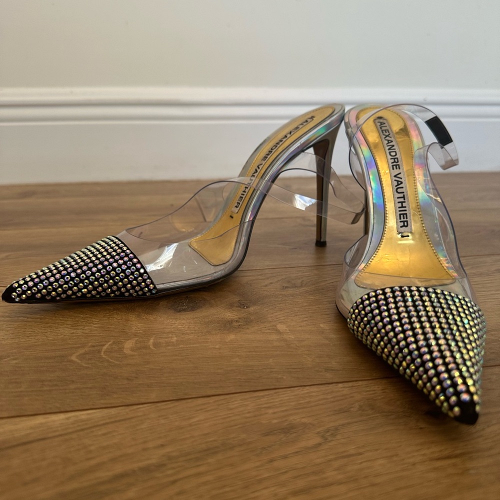 ALEXANDRE VAUTHIER Elegant Black and Gold Studded Heels